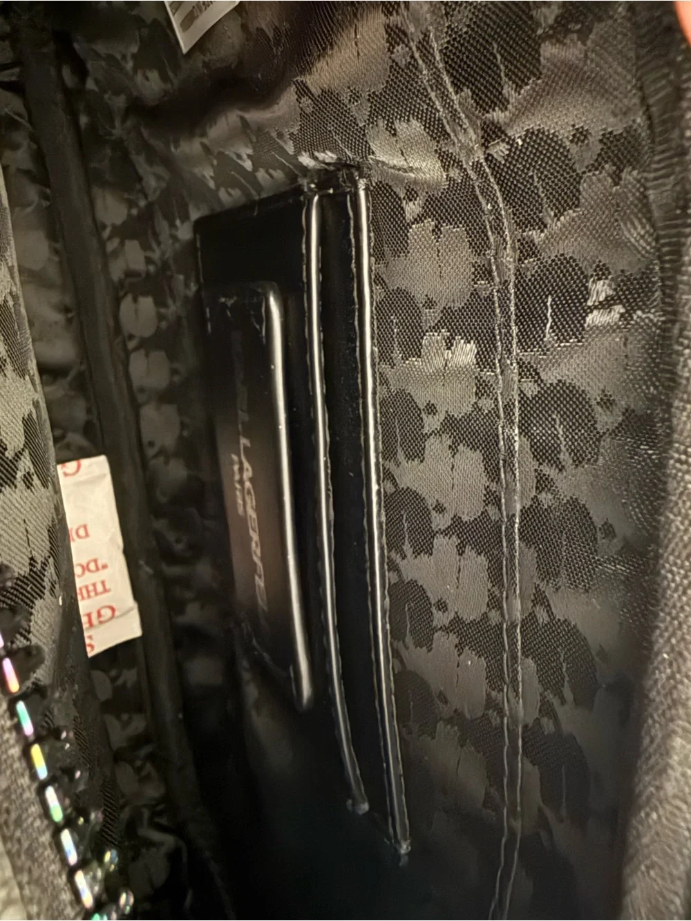 Karl Lagerfeld Black Crossbody Bag with Iridescent Accent NWT